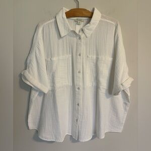 Sundance Mona Gauze White Camp Shirt NWOT